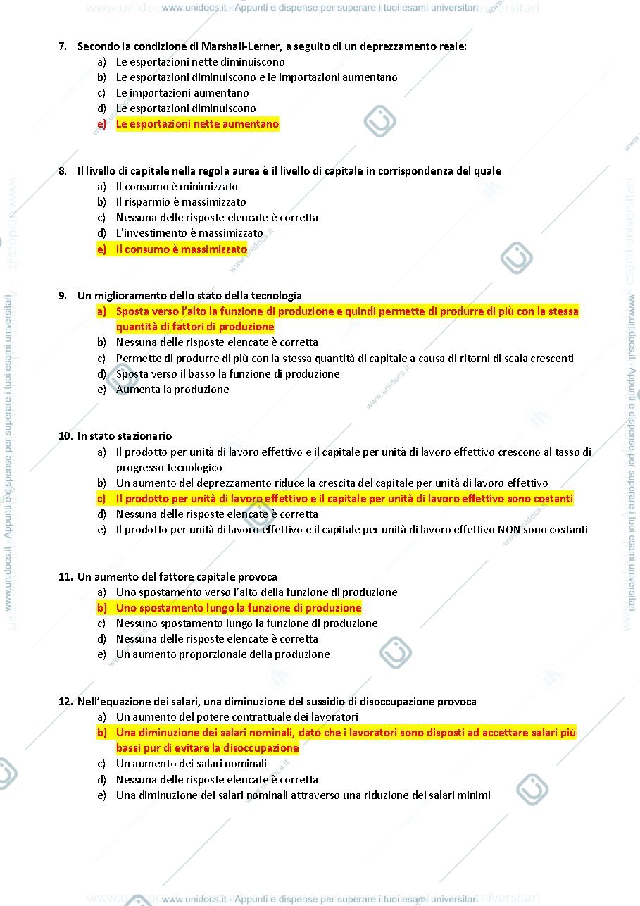 Anteprima pagina 2 — Domande secondo parziale macroeconomia