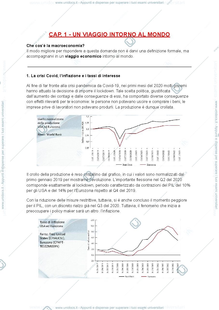 Anteprima pagina 1 — Appunti Macroeconomia