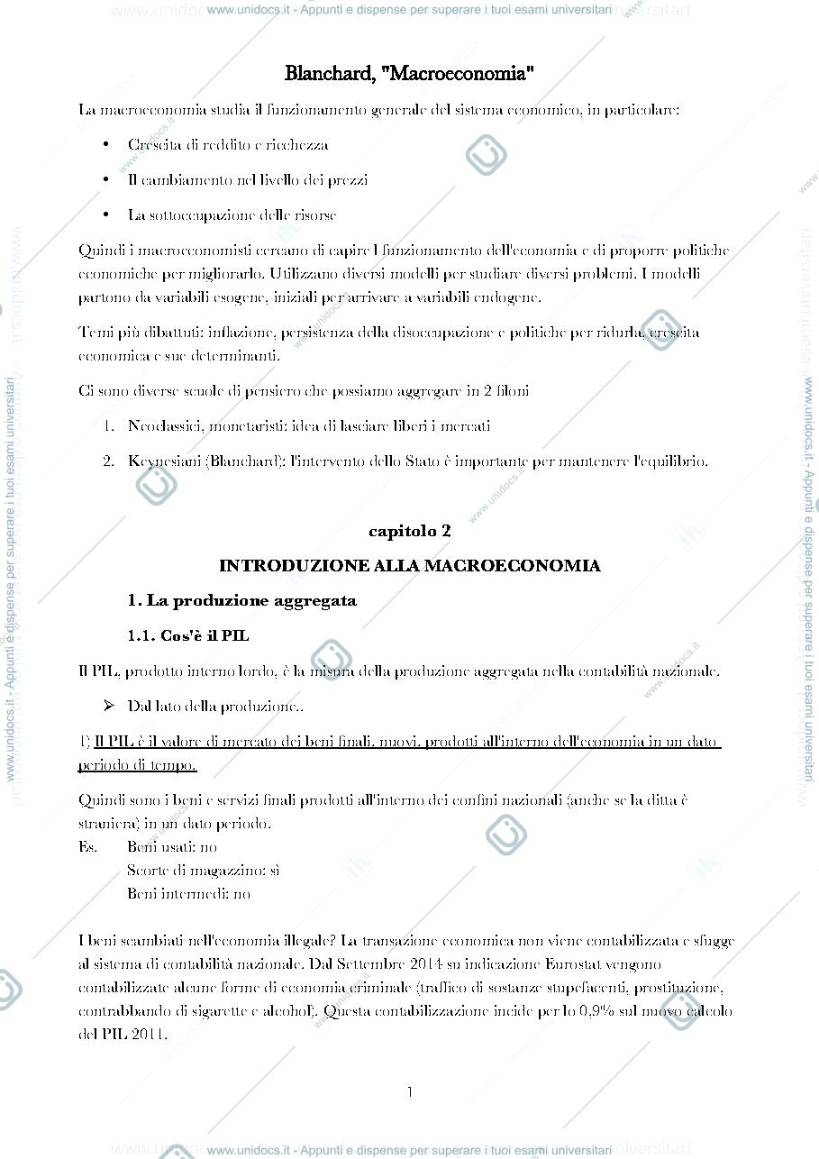 Anteprima pagina 2 — Riassunto libro macroeconomia Blanchard