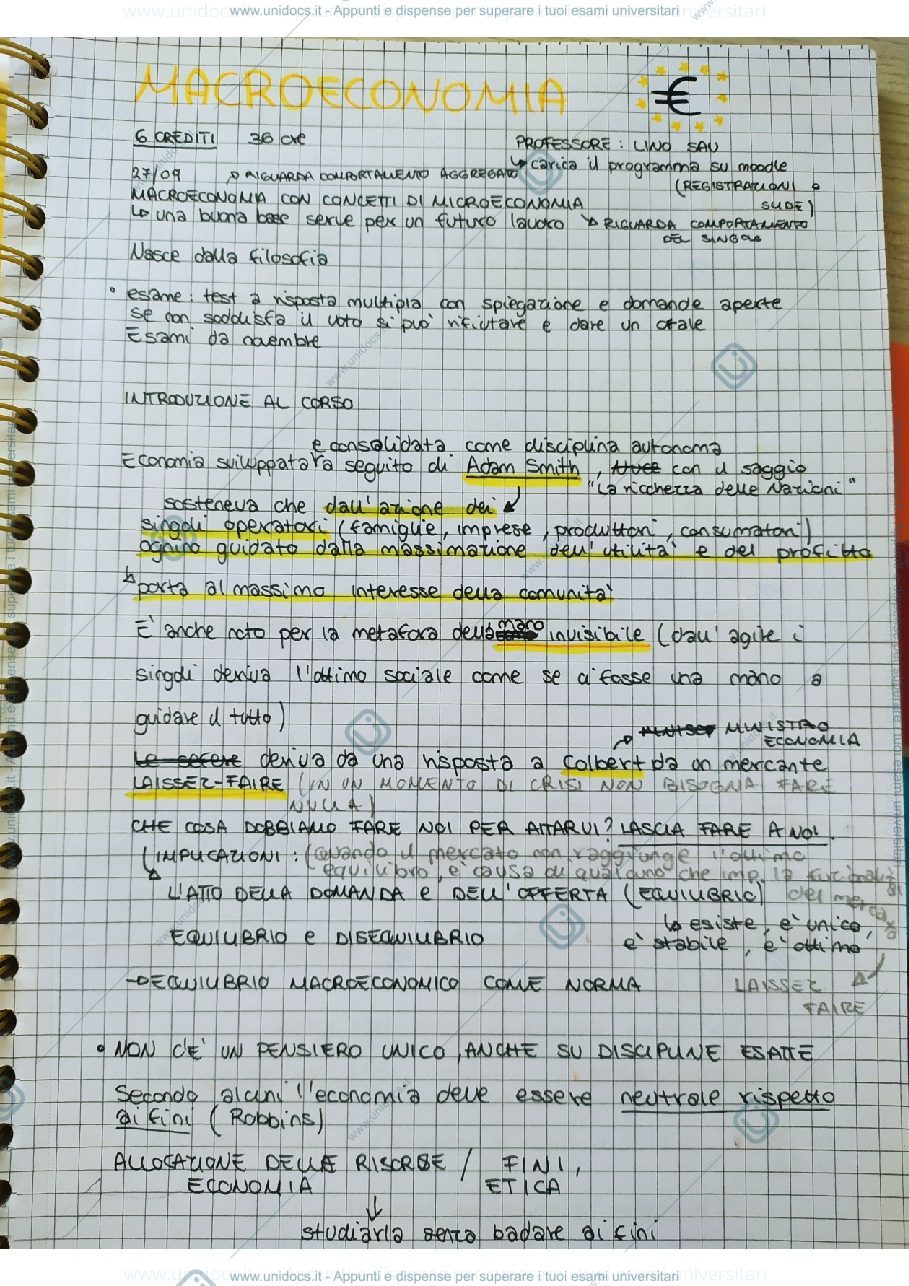 Anteprima pagina 1 — Macroeconomia