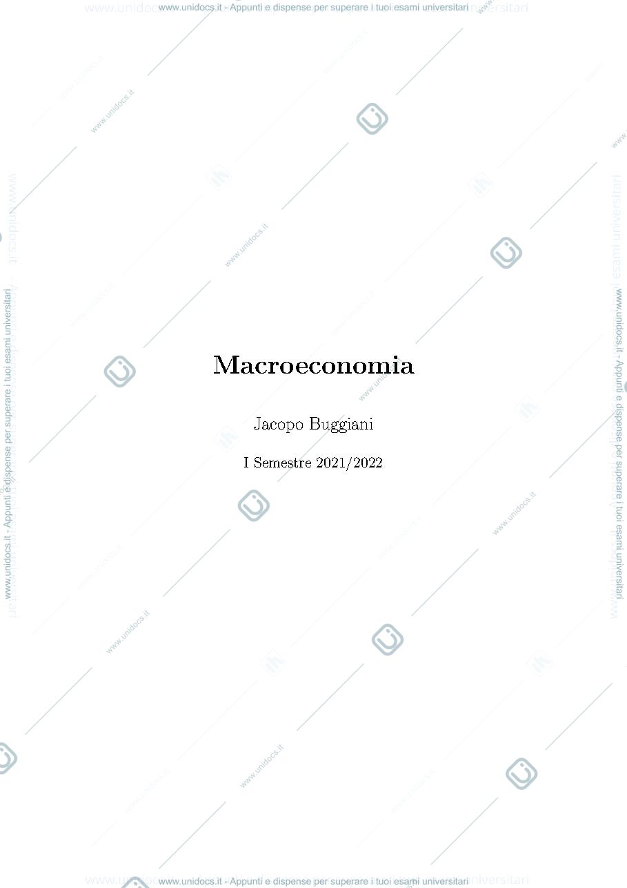 Anteprima pagina 1 — Macroeconomia