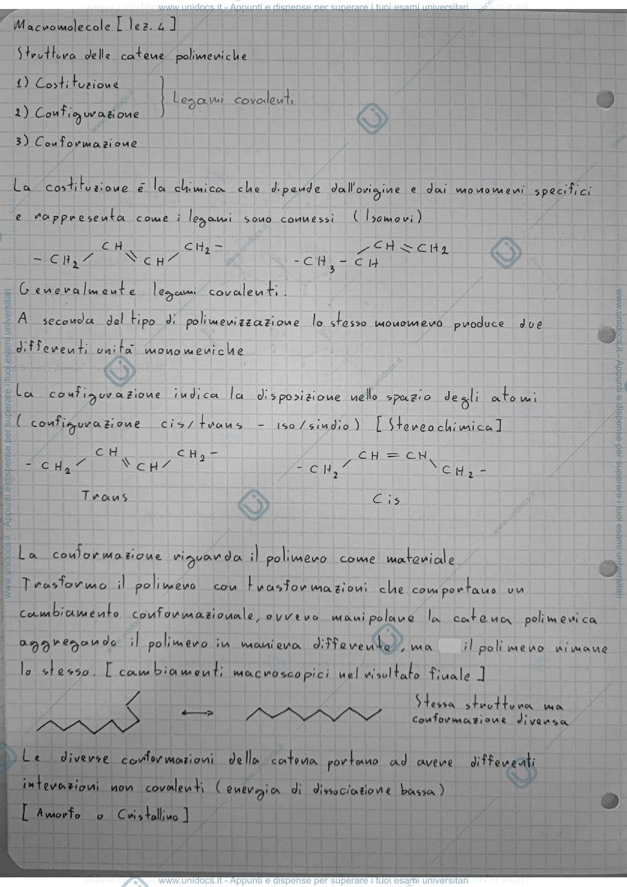 Anteprima pagina 4 — Appunti macromolecole Sozzani