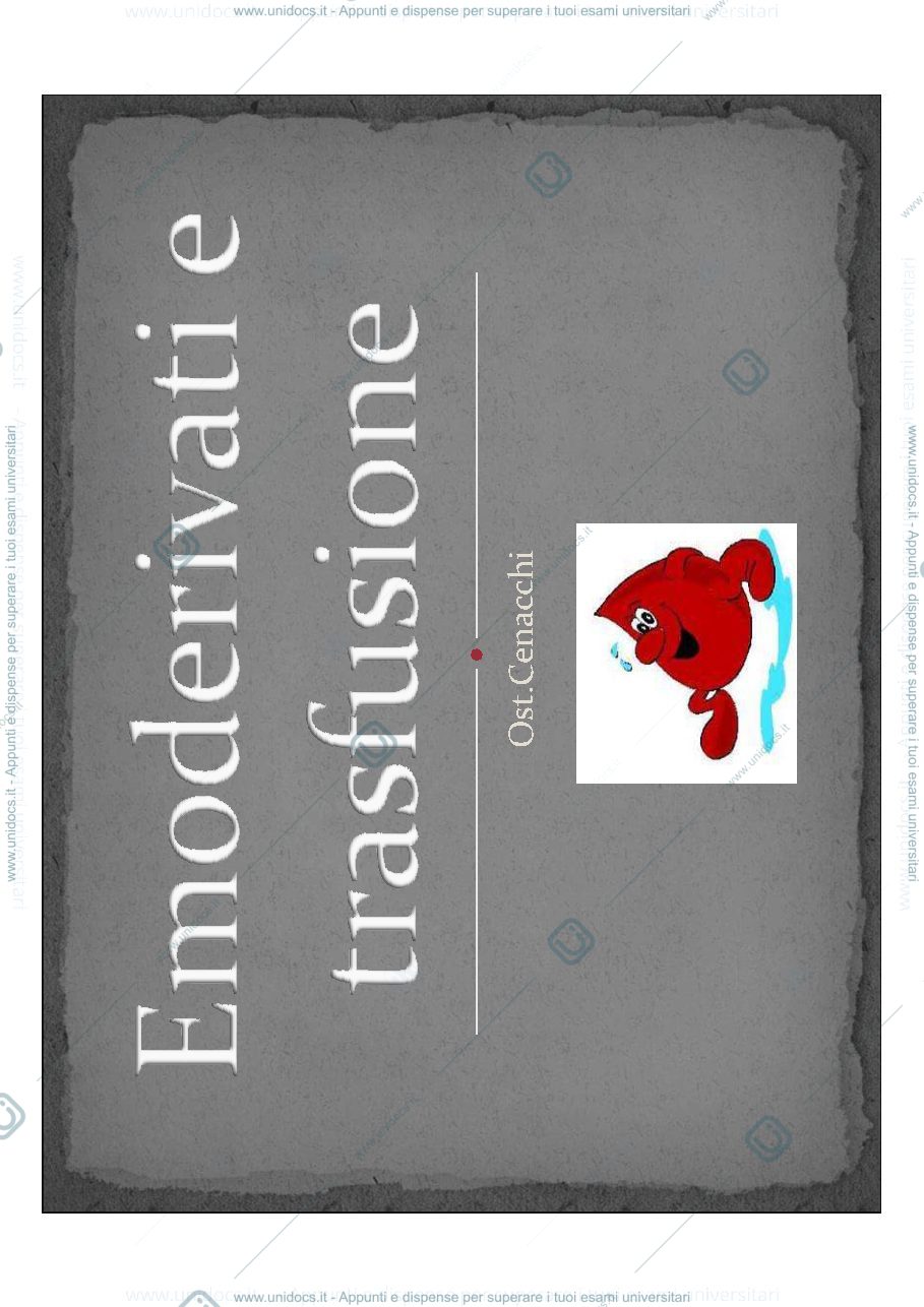 Anteprima pagina 1 — Emoderivati e trasfusione