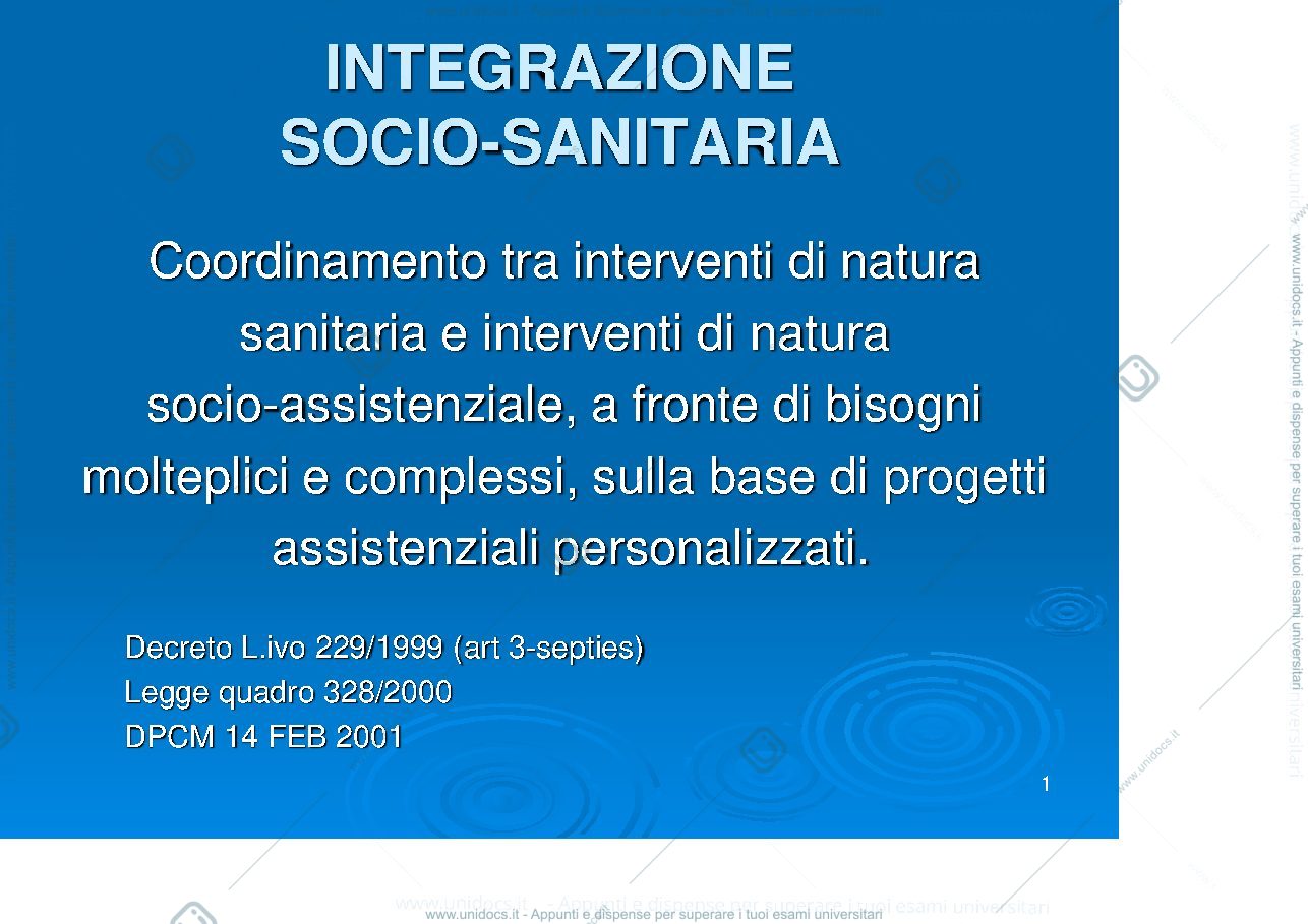 Anteprima pagina 1 — Integrazione Socio-Sanitaria