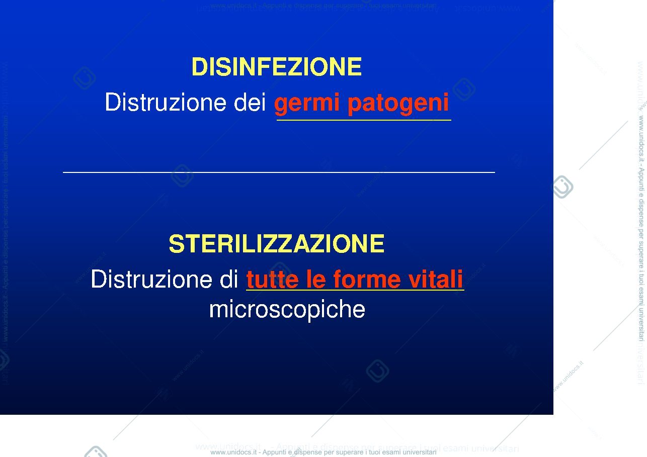 Anteprima pagina 2 — DISINFEZIONE E STERILIZZAZIONE 