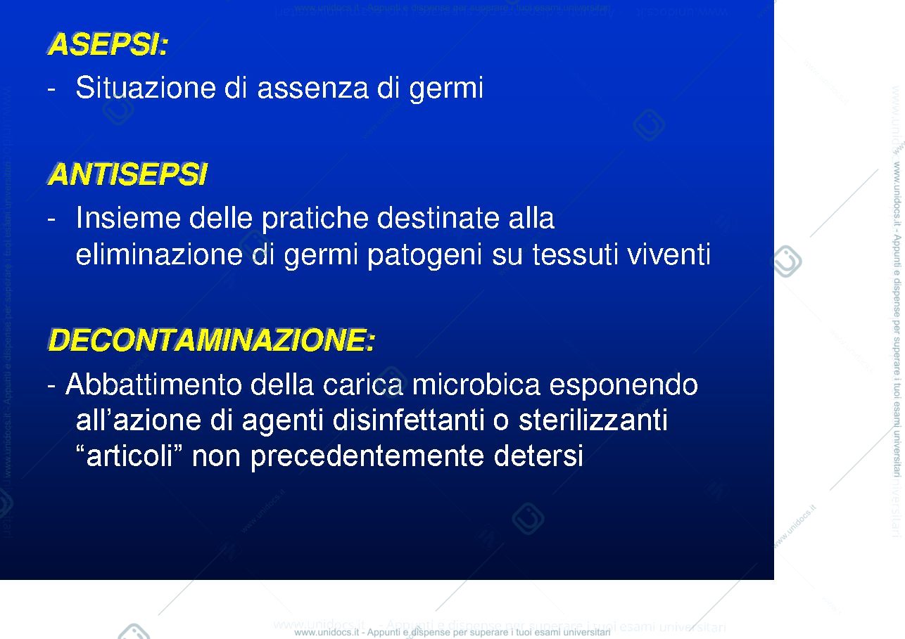 Anteprima pagina 3 — DISINFEZIONE E STERILIZZAZIONE 