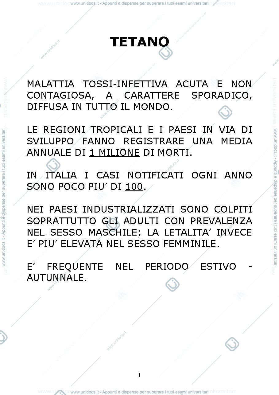 Anteprima pagina 1 — TETANO