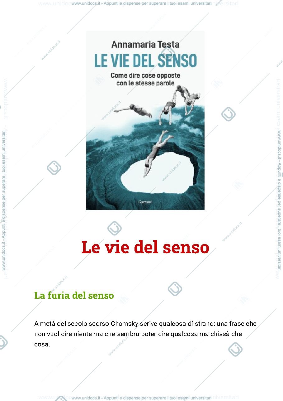 Anteprima pagina 1 — Le vie del senso