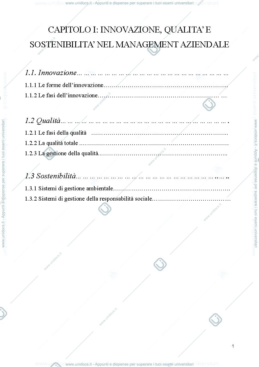 Anteprima pagina 1 — MANAGEMENT DELLA QUALITA'