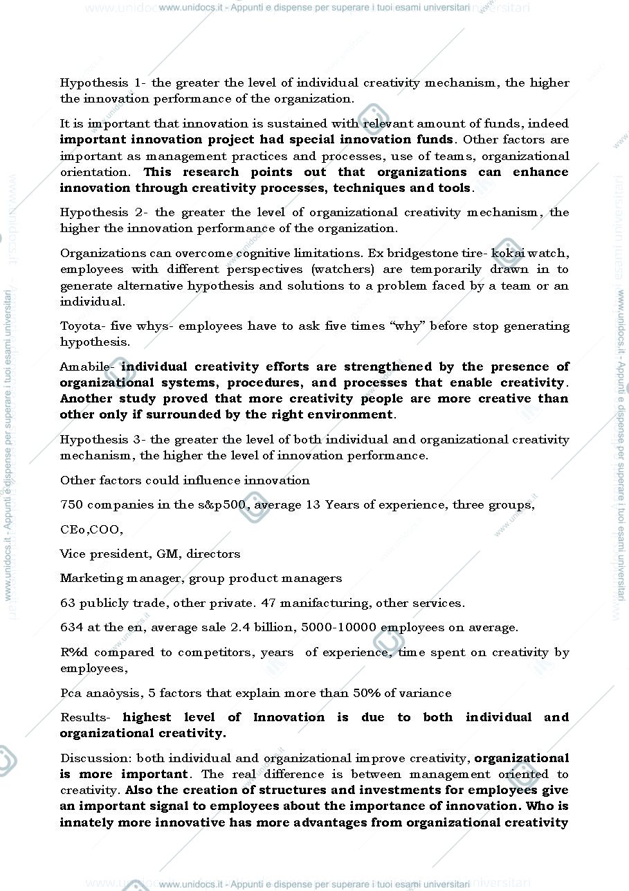 Anteprima pagina 2 — management of innovation riassunti slide sottolineati