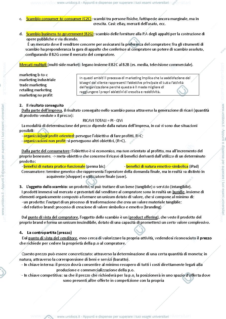 Anteprima pagina 2 — appunti di marketing parte A