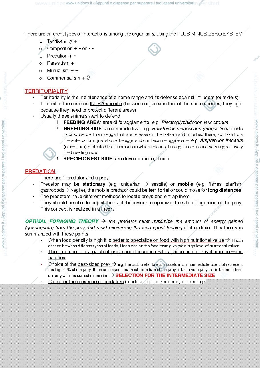 Anteprima pagina 3 — Appunti Evolution Marine ecology 