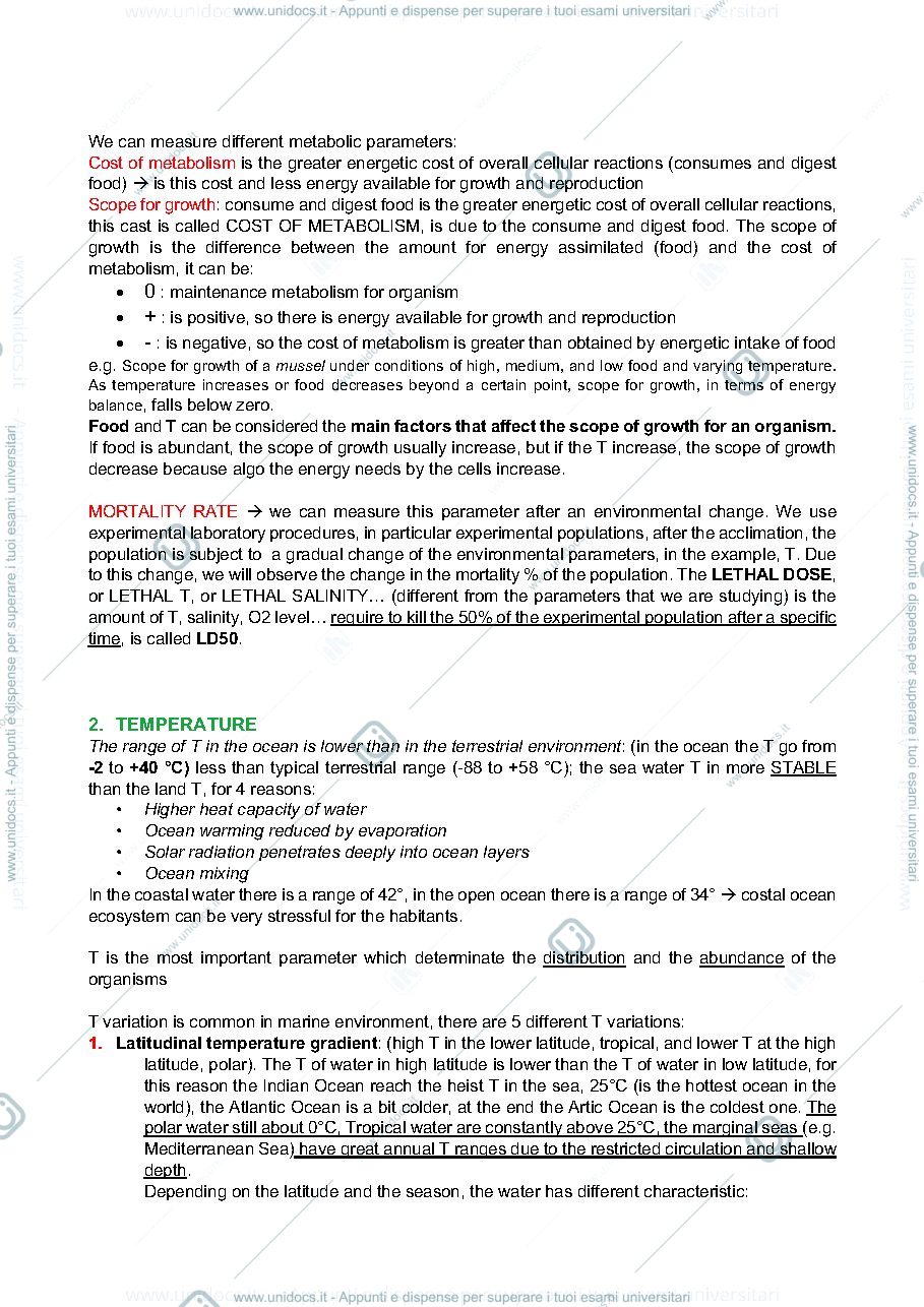 Anteprima pagina 2 — Appunti chemical and physical factors of the marine environment 