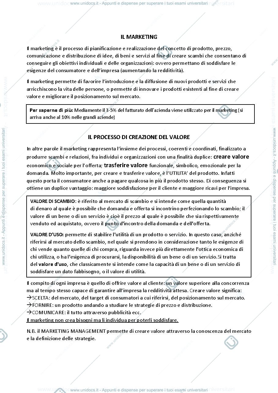 Anteprima pagina 1 — Marketing pt.1 