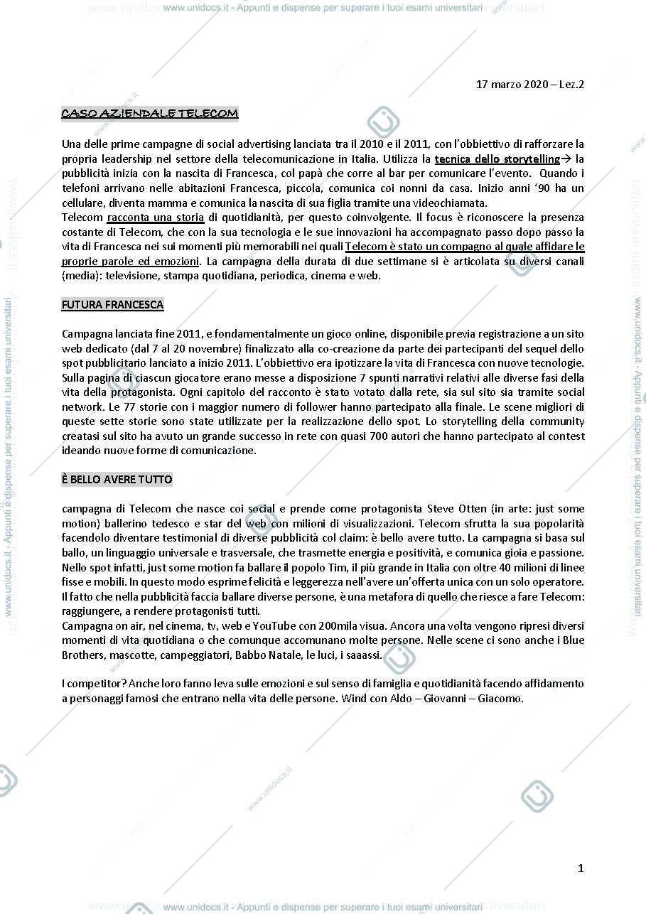 Anteprima pagina 1 — MARKETING DEI PRODOTTI DIGITALI