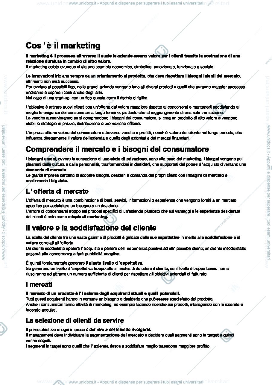 Anteprima pagina 1 — Appunti di marketing digitale | Prof. De Noni