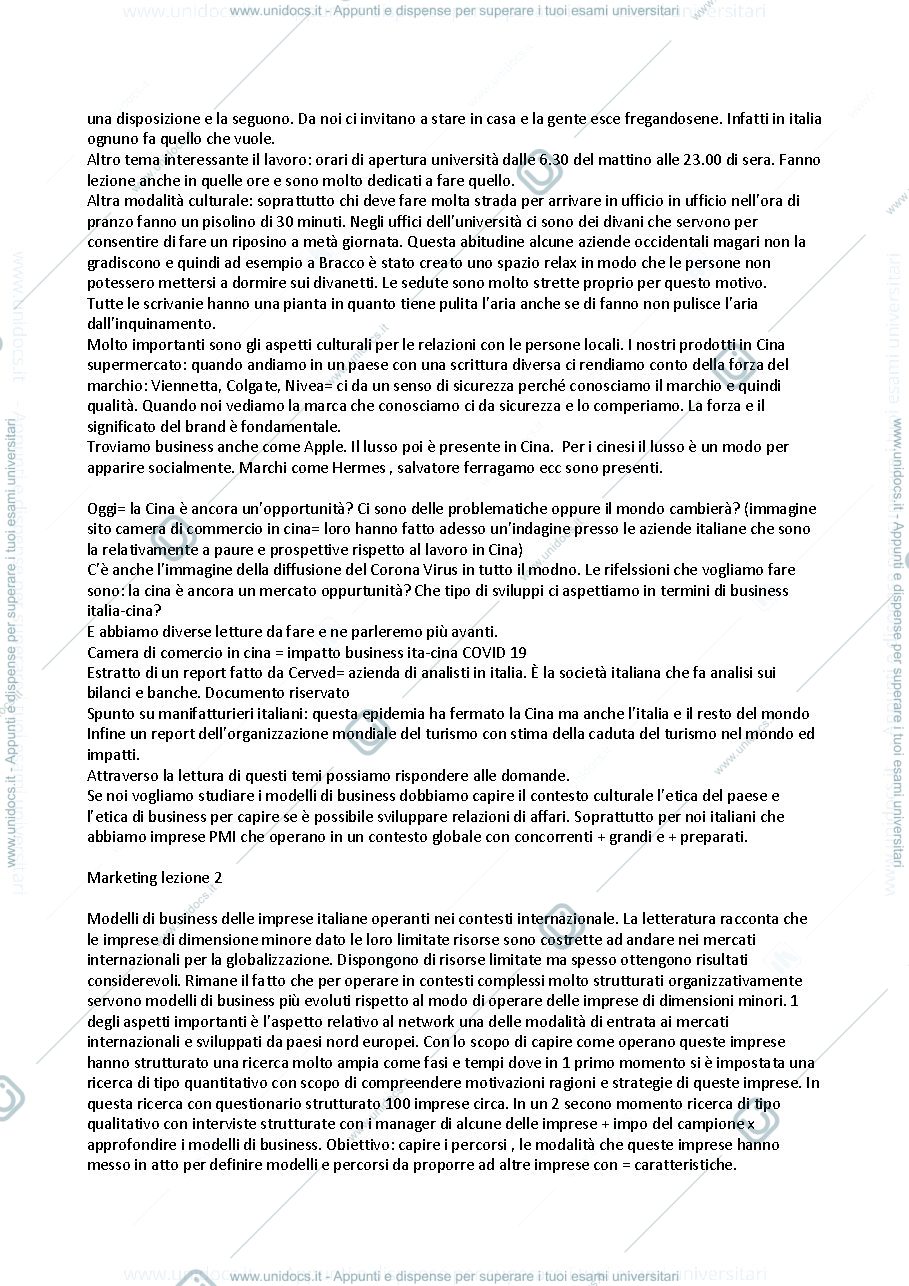 Anteprima pagina 2 — Marketing internazionale modulo sulla Cina 