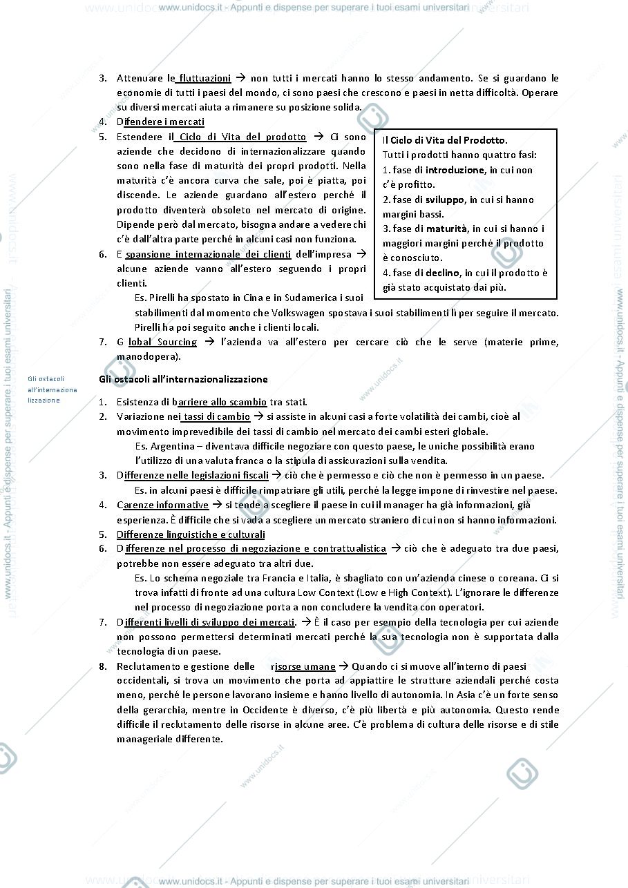 Anteprima pagina 3 — Marketing Internazionale primo modulo 