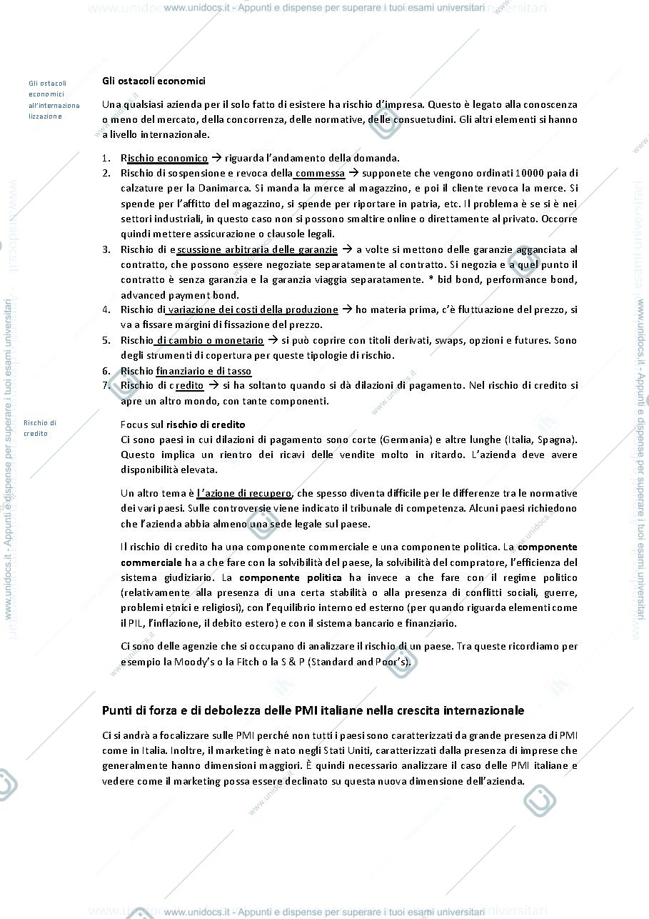 Anteprima pagina 4 — Marketing Internazionale primo modulo 