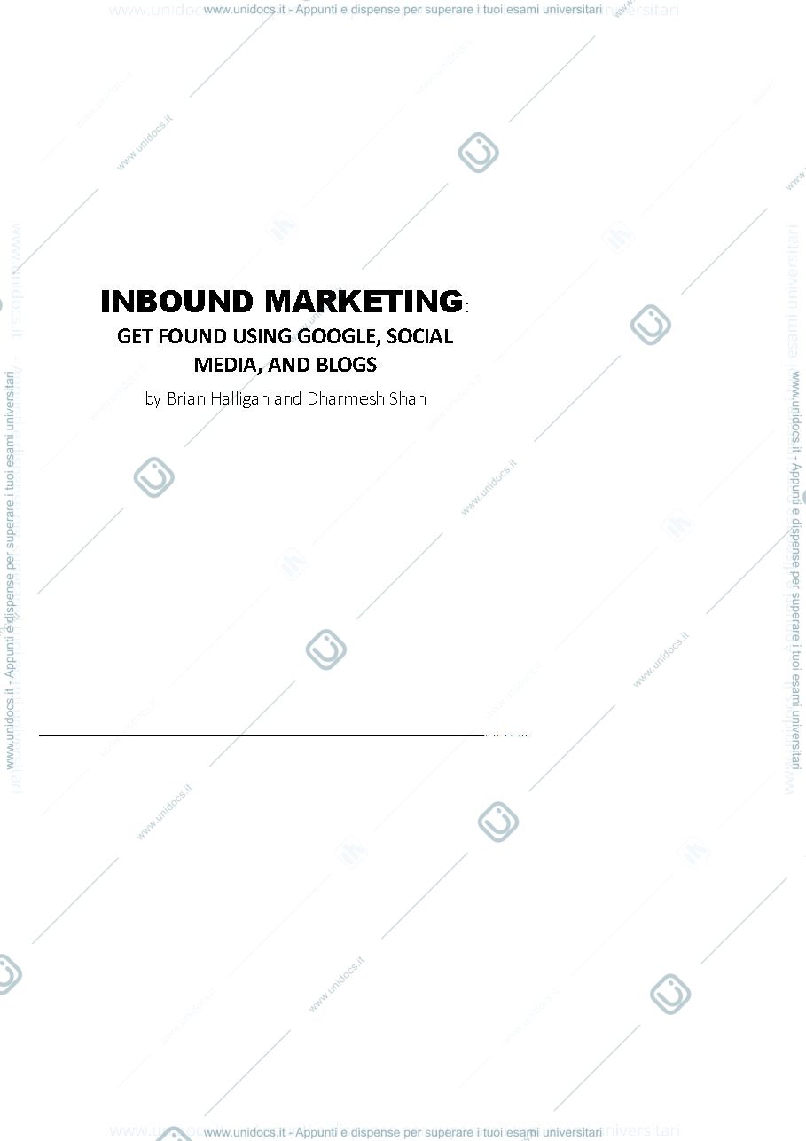 Anteprima pagina 1 — riassunto libro inbound