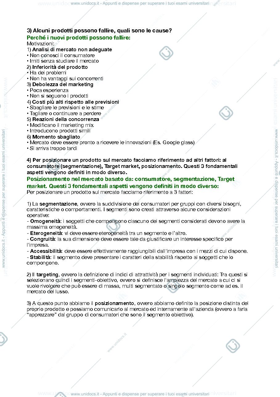 Anteprima pagina 2 — Domande primo appello marketing