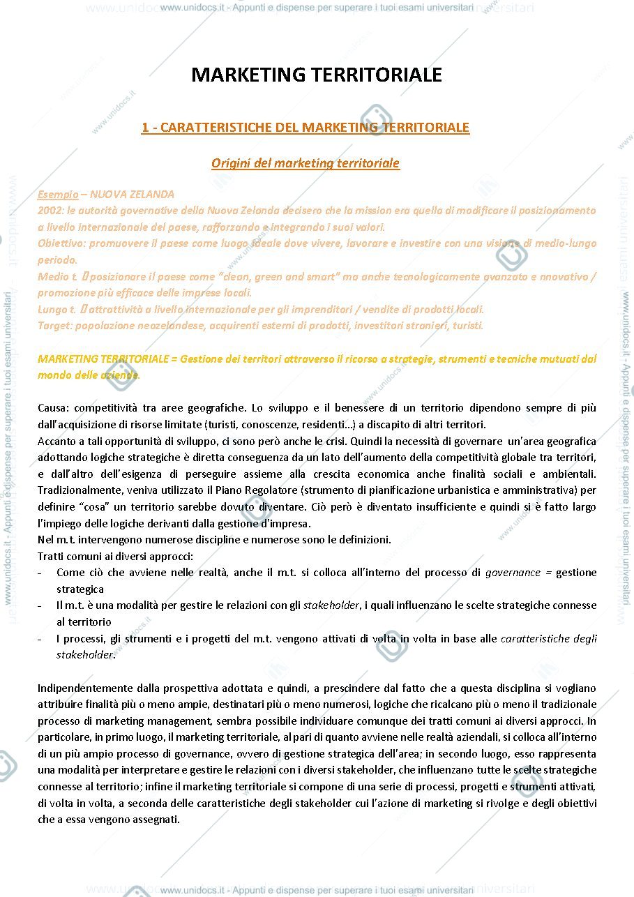 Anteprima pagina 1 — Marketing territoriale
