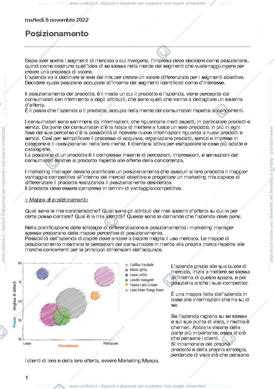 Anteprima pagina 1 — posizionamento 
