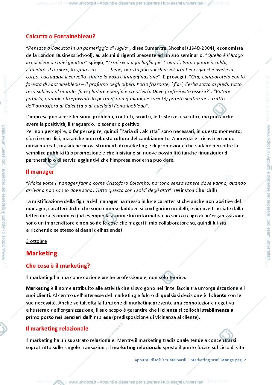 Anteprima pagina 2 — Appunti di Marketing