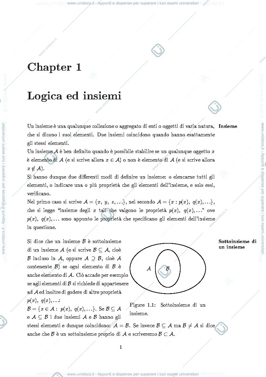 Anteprima pagina 3 — dispense di una parte del corso di matematica