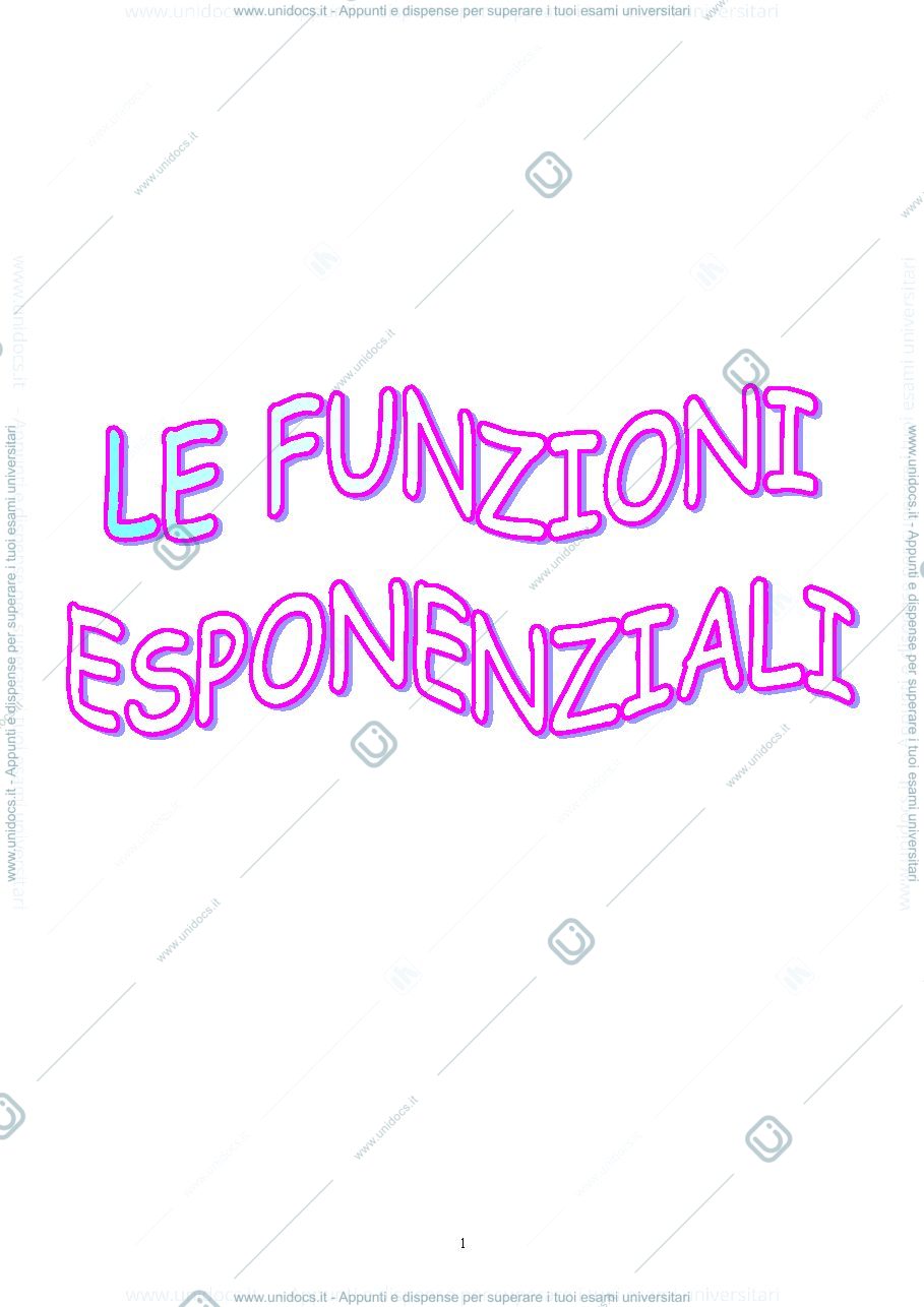 Anteprima pagina 1 — Funzioni esponenziali