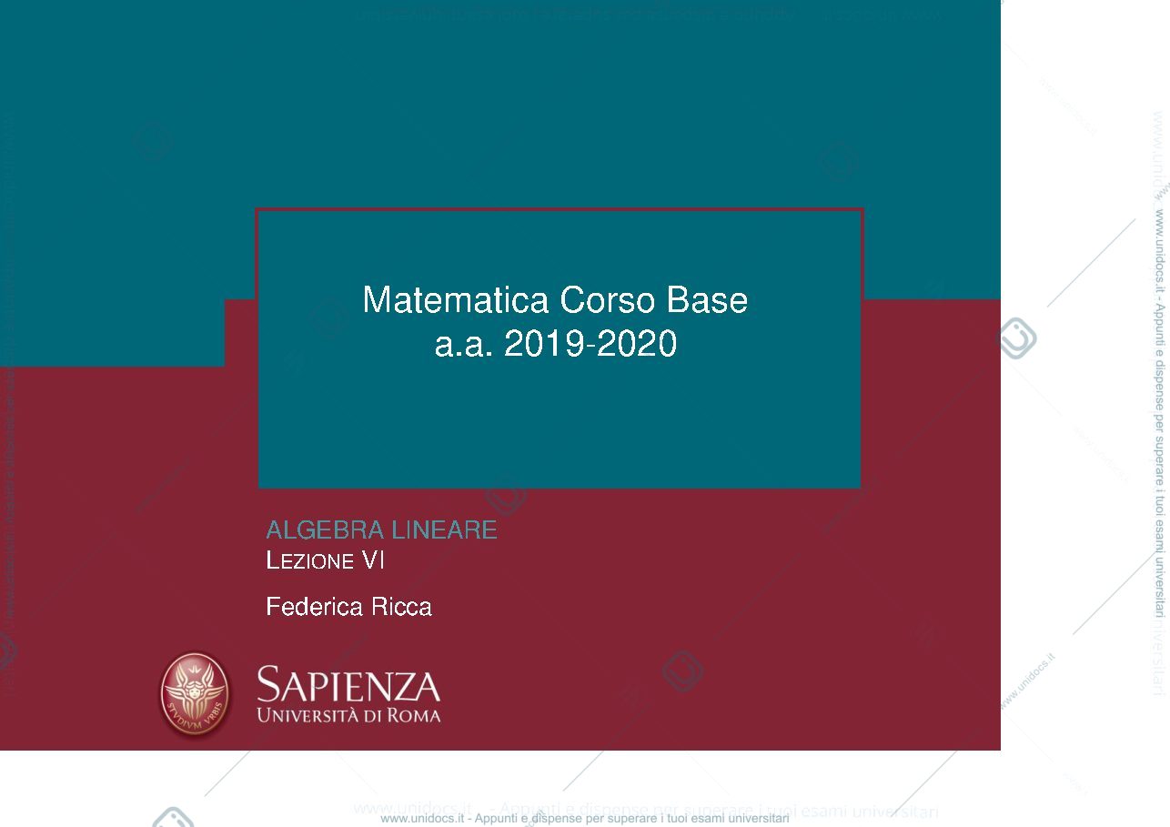 Anteprima pagina 1 — Lezioni Matematica Corso Base  