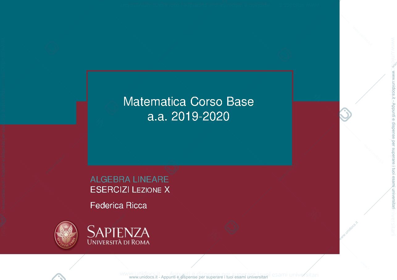 Anteprima pagina 1 — Lezioni Matematica Corso Base  