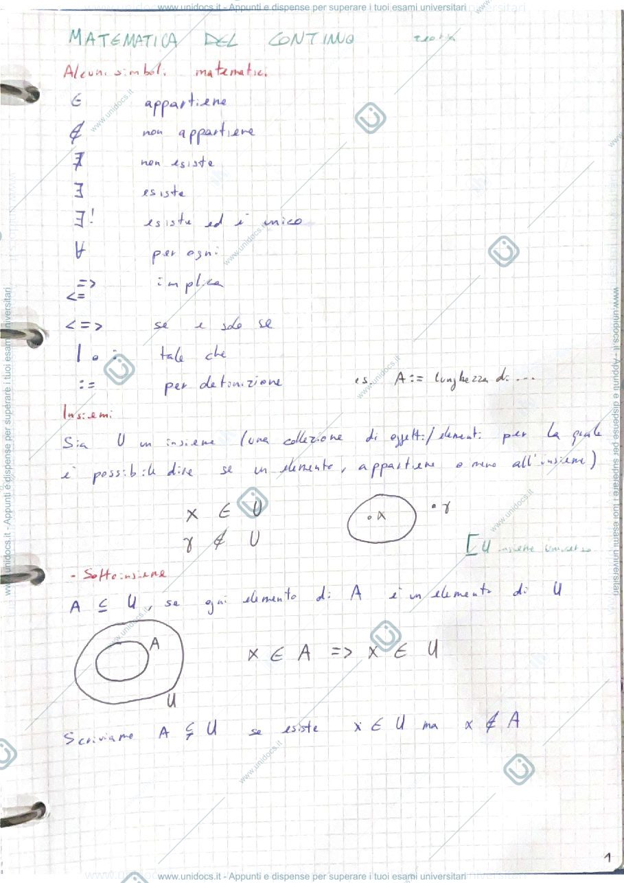 Anteprima pagina 1 — Insiemi Numeri Trigonometria