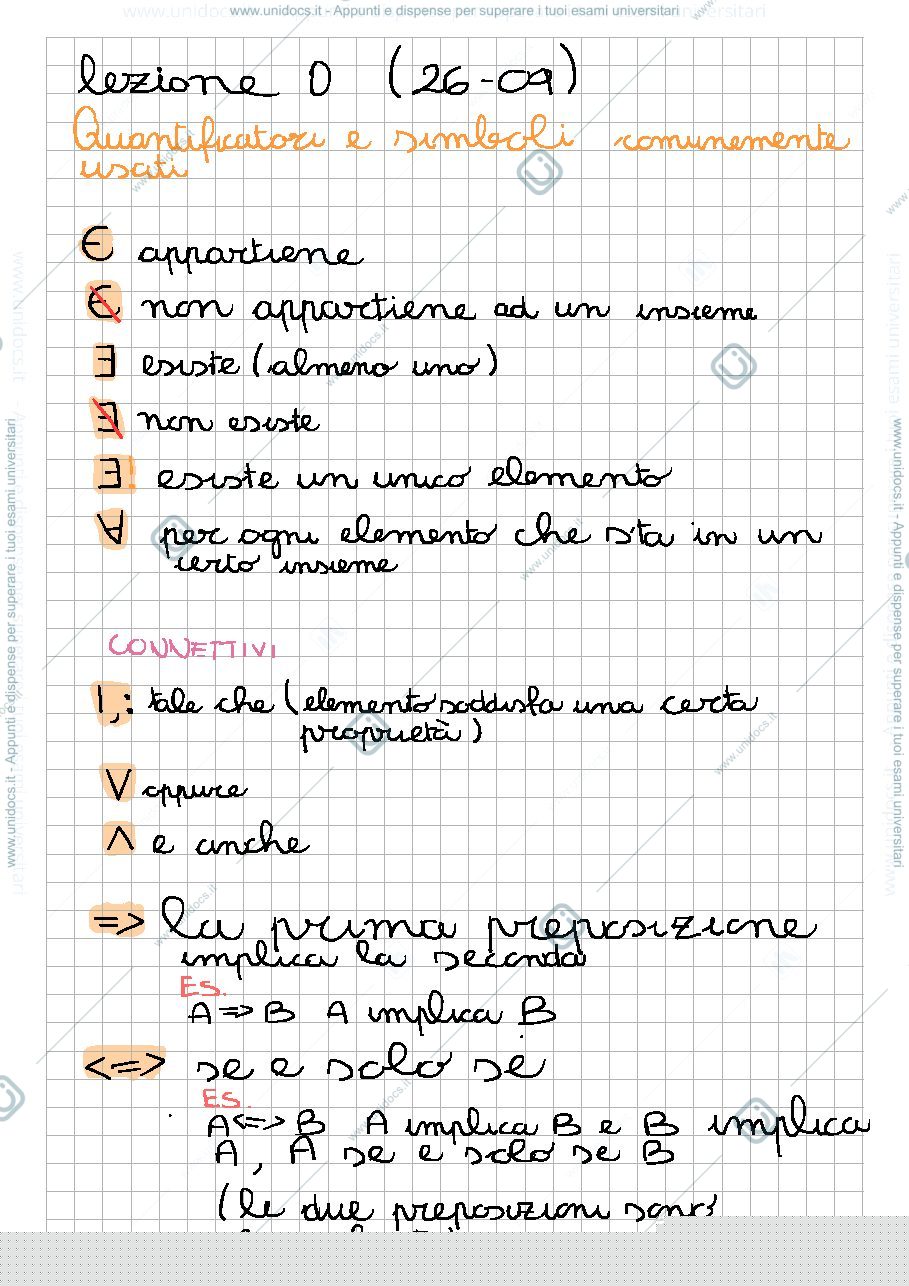 Anteprima pagina 1 — quantificatori e simboli