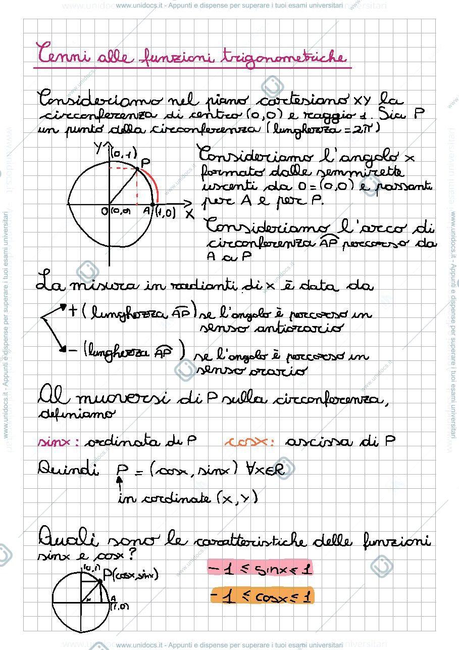 Anteprima pagina 1 — funzioni trigonometriche