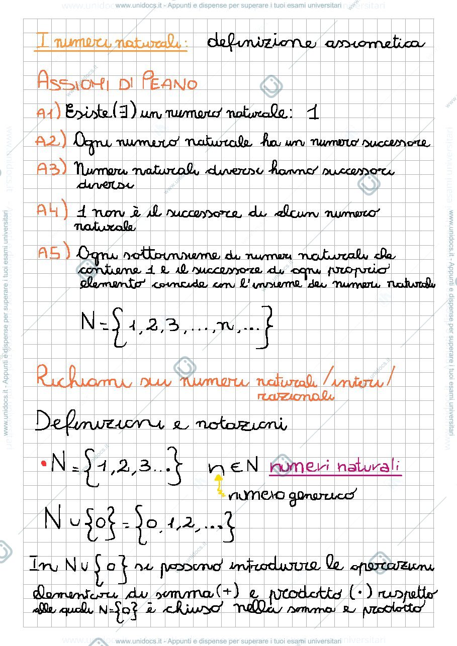 Anteprima pagina 1 — numeri naturali,interi e razionali