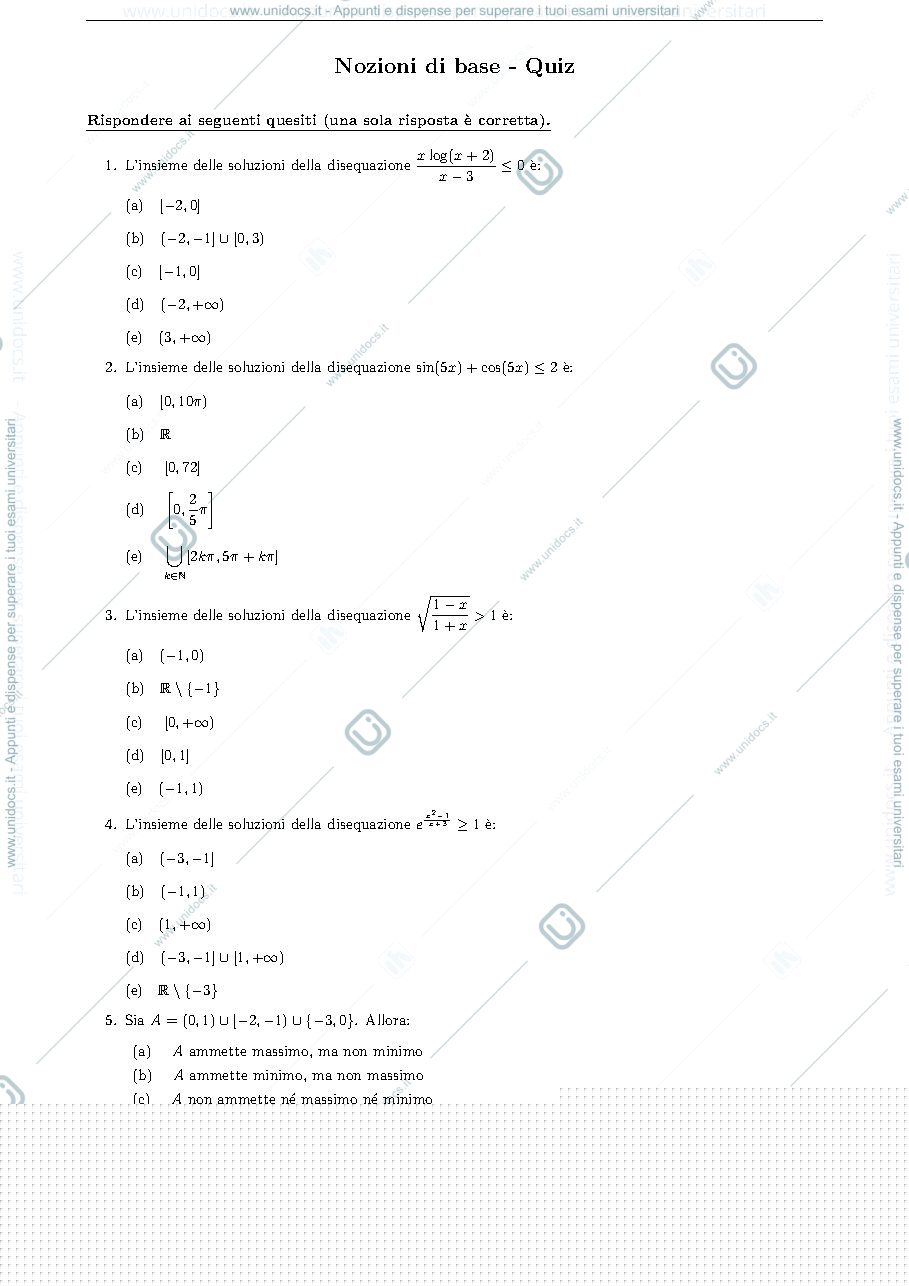 Anteprima pagina 1 — Quiz base 