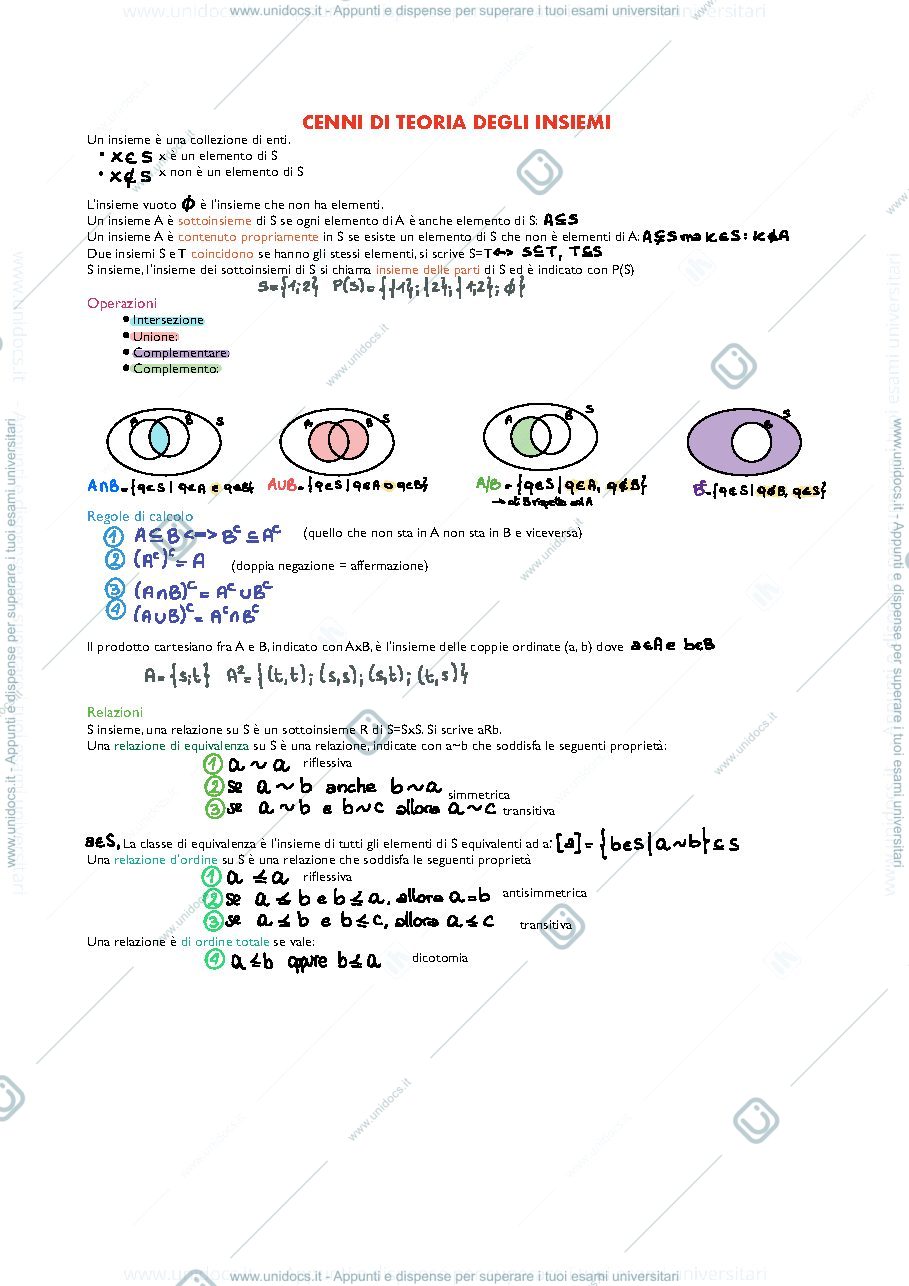 Anteprima pagina 1 — Analisi I