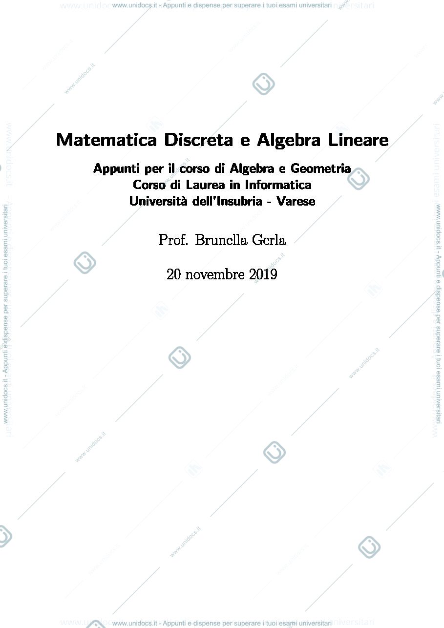 Anteprima pagina 1 — Algebra e geometria