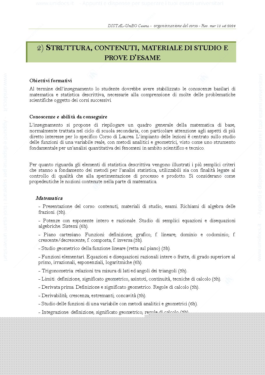 Anteprima pagina 4 — Matematica e statistica 