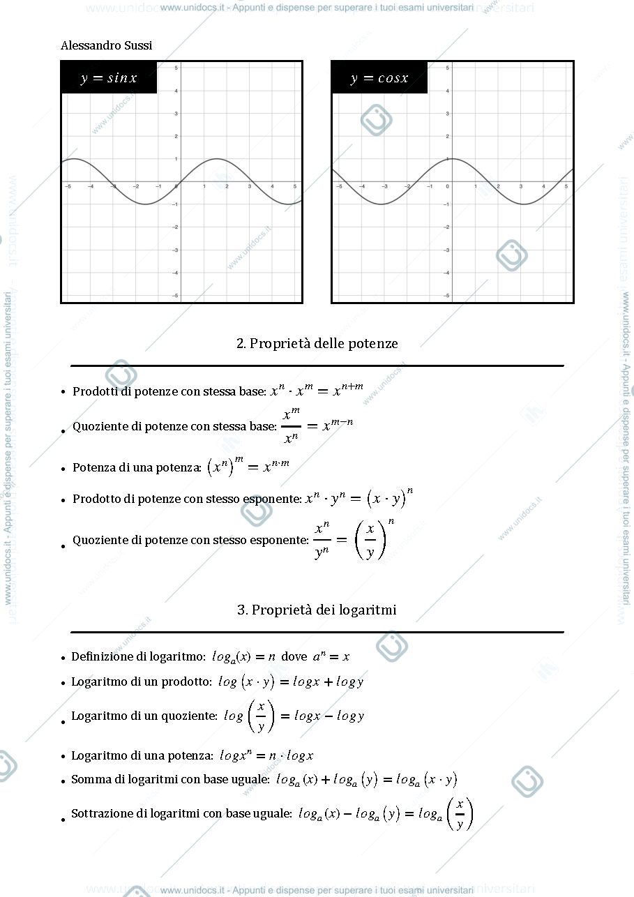 Anteprima pagina 2 — Formulario matematica e statistica