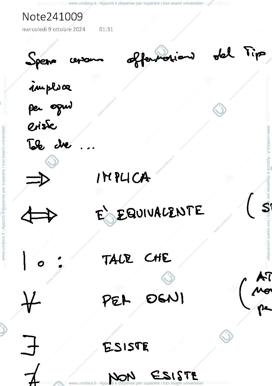 Anteprima pagina 1 — Alcune nozioni di logica elementare. Definizione di funzione.