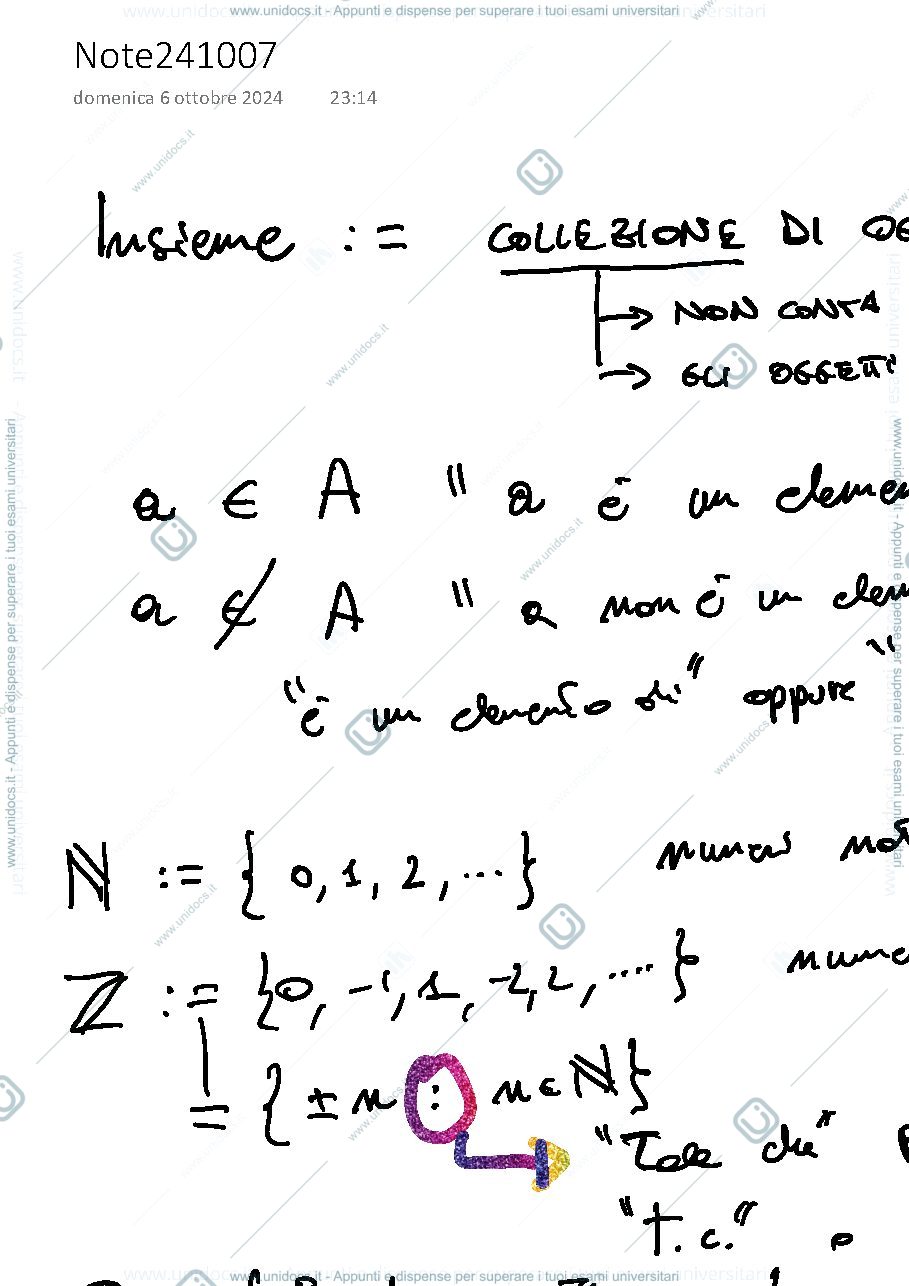 Anteprima pagina 1 — Insiemi e prodotto cartesiano