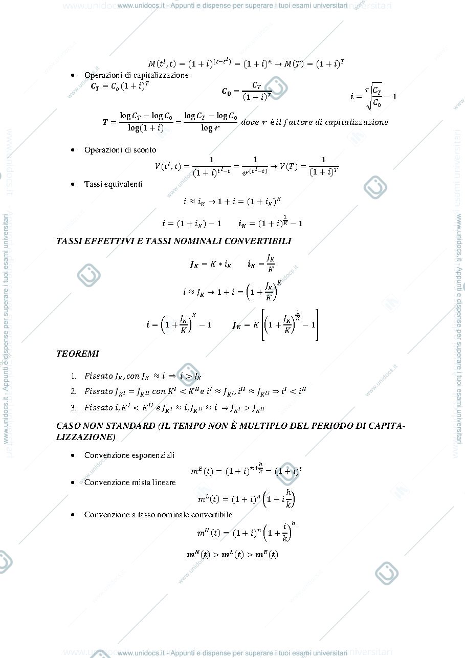 Anteprima pagina 2 — Formulario di matematica finanziaria
