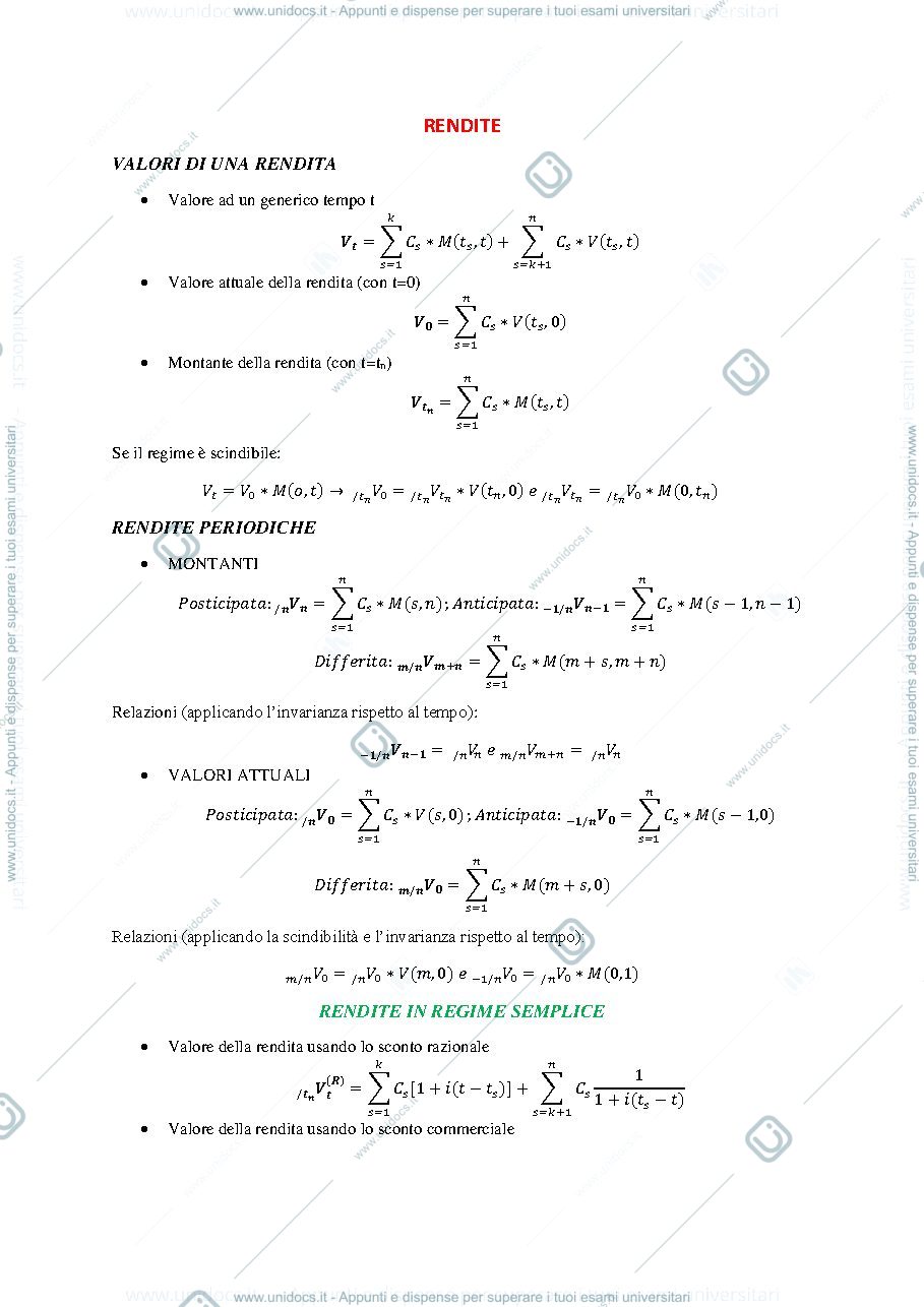 Anteprima pagina 3 — Formulario di matematica finanziaria