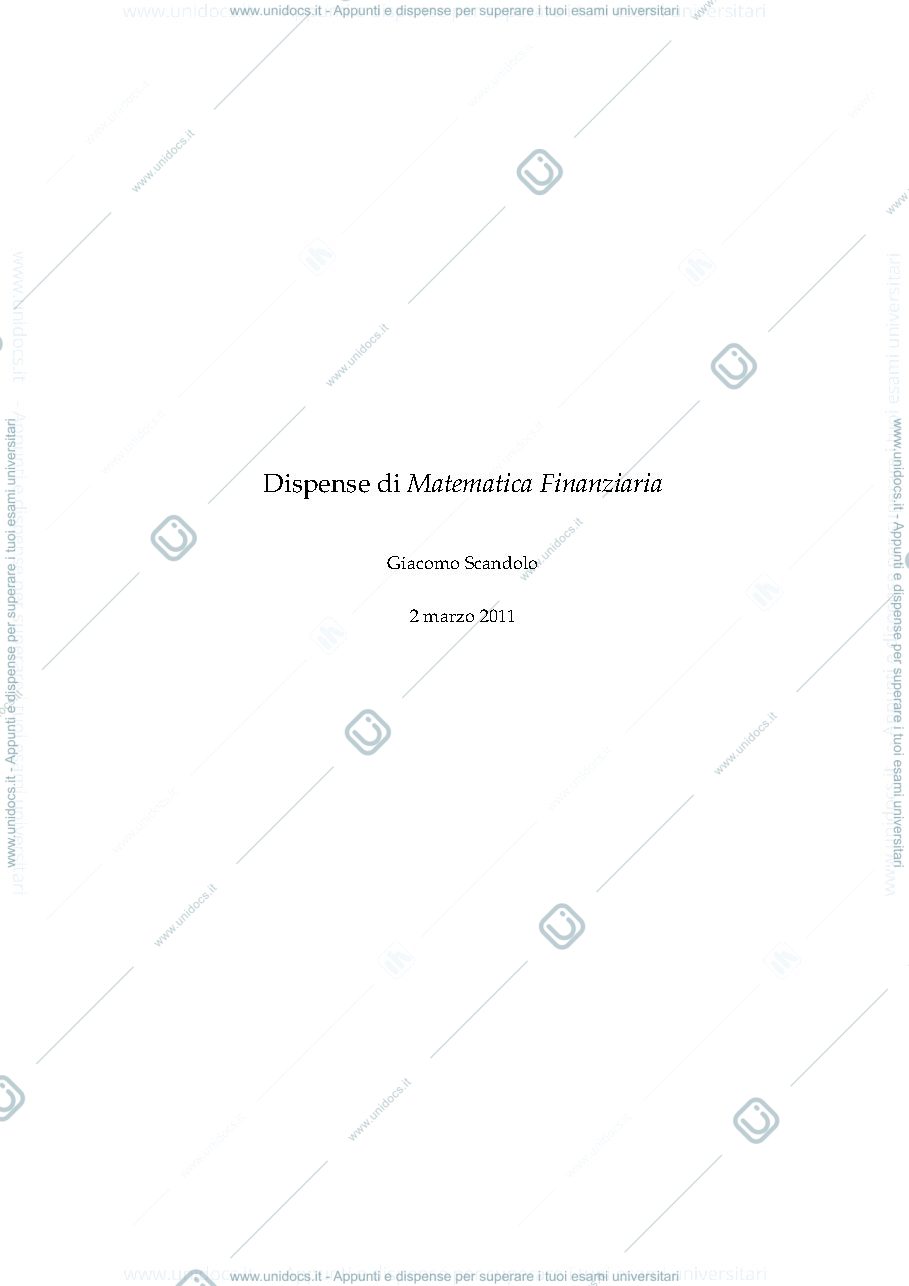 Anteprima pagina 1 — Appunti di mat fin