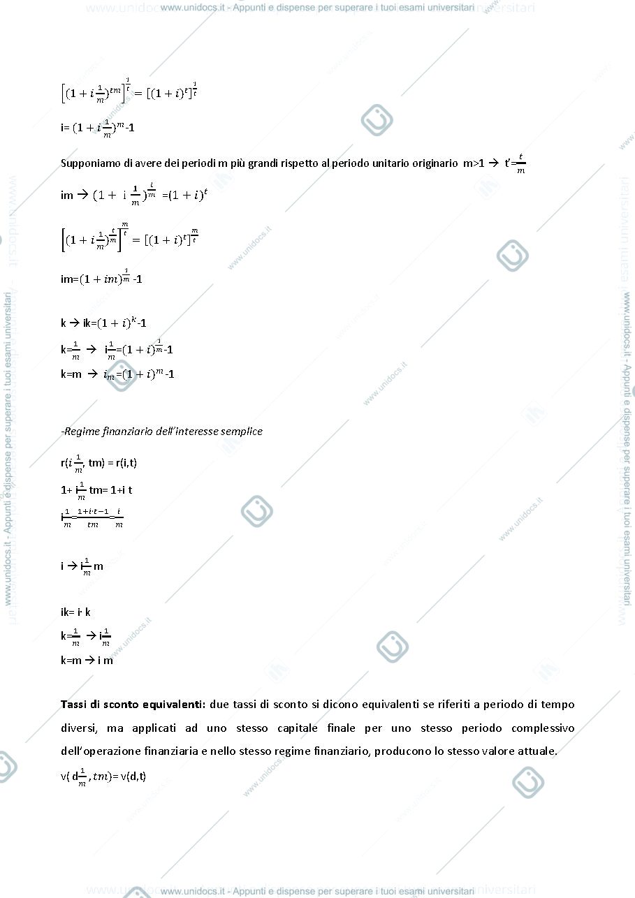 Anteprima pagina 3 — Matematica finanziaria- Tassi equivalenti