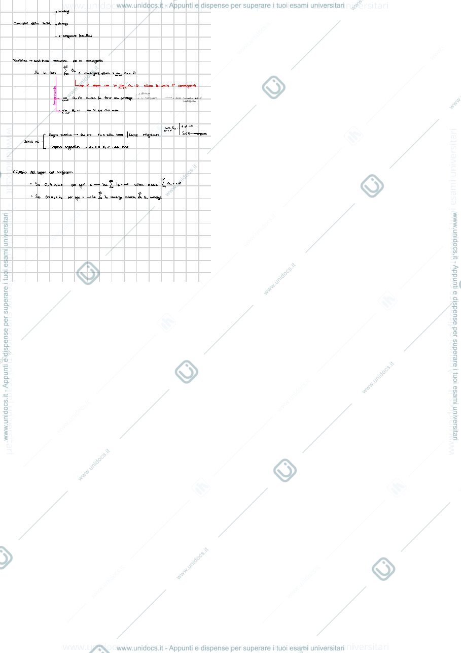 Anteprima pagina 1 — Riassunti serie numeriche e teoria + dimostrazioni 1 parziale 