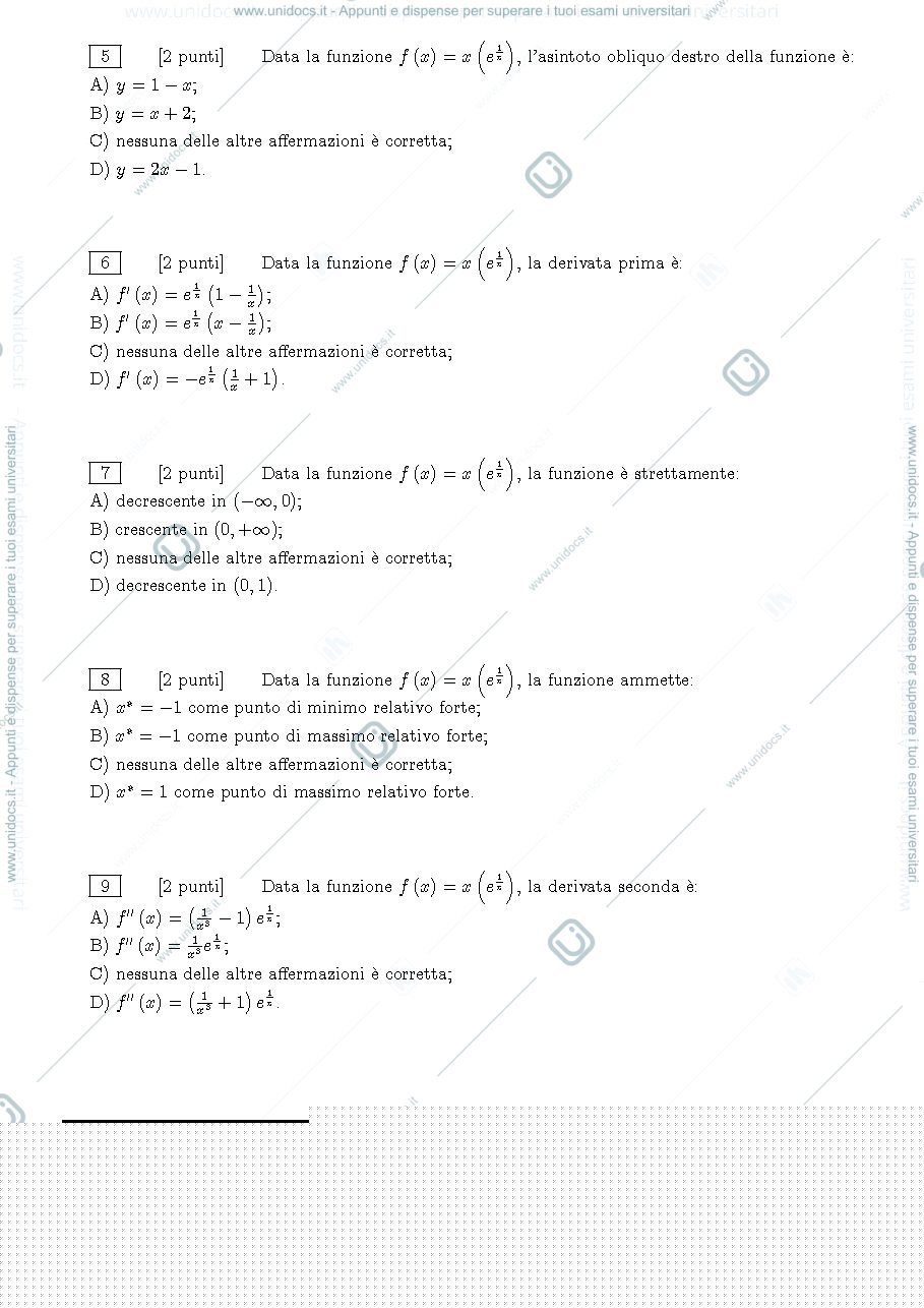 Anteprima pagina 2 — Simulazione 1 parziale Matematica generale 