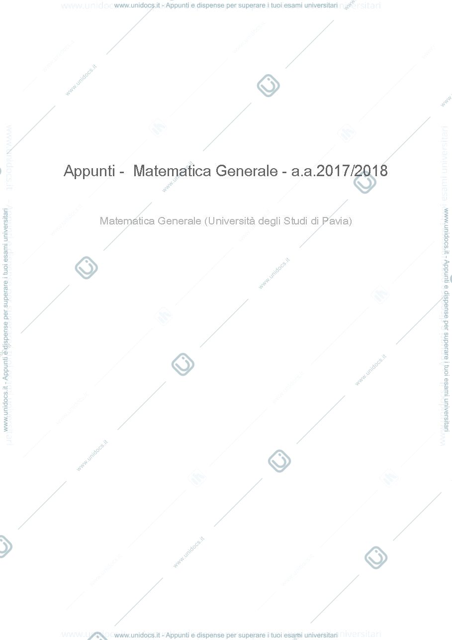 Anteprima pagina 1 — riassunti matematica